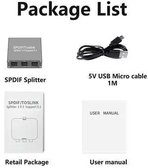 SPDIF Digital Audio Splitter 1x3 Toslink Optical 3 Way Adapter Suppoort LPCM 2.0 DTS Dolby-AC3 for PS4/TV/Xbox/Amplifier SPDIF Digital Audio Splitter 1x3 Toslink Optical 3 Way Adapter Suppoort LPCM 2.0 DTS Dolby-AC3 for PS4/TV/Xbox/Amplifier