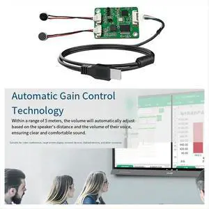 Dual-Microphone Matrix Noise Reduction Array AI Voice Interaction Reply Cancellation Voice Enhancement USB Driver-Free Dual-Microphone Matrix Noise Reduction Array AI Voice Interaction Reply Cancellation Voice Enhancement USB Driver-Free