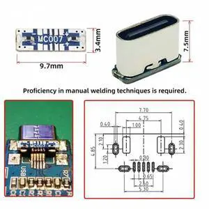10pcs MC007 MicroUSB to Type-C Adapter Board Charging Data Transmission PCB Board Repair Replacement Connector 10pcs MC007 MicroUSB to Type-C Adapter Board Charging Data Transmission PCB Board Repair Replacement Connector