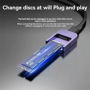 M.2 SSD Reader NVME to USB-C PCIe SSD USB3.2 Gen2 10Gbps Solid Disk Adapter with Write Protection M.2 SSD Reader NVME to USB-C PCIe SSD USB3.2 Gen2 10Gbps Solid Disk Adapter with Write Protection