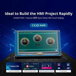 NEXTION NX4827T043 4.3 LCD HMI Touch Display - TFT Resistive Touch Screen Module Support or Raspberry Pi Project NEXTION NX4827T043 4.3 LCD HMI Touch Display - TFT Resistive Touch Screen Module Support or Raspberry Pi Project