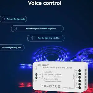 Matter LED Strip Light Controller CW Controller LED Strip Bixb/Siri/for Google Home/for Alexa Control Support Matter LED Strip Light Controller CW Controller LED Strip Bixb/Siri/for Google Home/for Alexa Control Support
