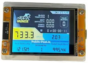 735Kh/S NMMinerNerdMiner Upgraded BTC Solo Miner 2.8 Inch Touch Screen Bitcoin Crypto Miner for Home Office 735Kh/S NMMinerNerdMiner Upgraded BTC Solo Miner 2.8 Inch Touch Screen Bitcoin Crypto Miner for Home Office