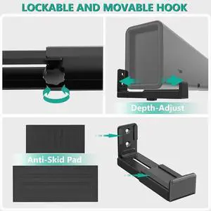 2PCS Universal Soundbar Wall Mount Depth Adjustable Speaker Wall Mount Under TV Bracket for Soundbars 2PCS Universal Soundbar Wall Mount Depth Adjustable Speaker Wall Mount Under TV Bracket for Soundbars