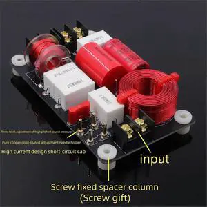150W 2-Way Crossover for Hi-Fi Bookshelf Speaker Dual Air Core Inductor 2500Hz HiFi Crossover 150W 2-Way Crossover for Hi-Fi Bookshelf Speaker Dual Air Core Inductor 2500Hz HiFi Crossover