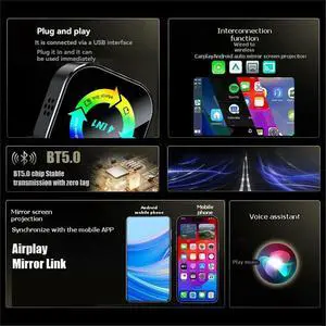Carplay Adapter 4in1 Airplay/Mirror Link/Carplay/Android Auto USB Dongle AI Box Wired Carplay to B Carplay Adapter 4in1 Airplay/Mirror Link/Carplay/Android Auto USB Dongle AI Box Wired Carplay to B