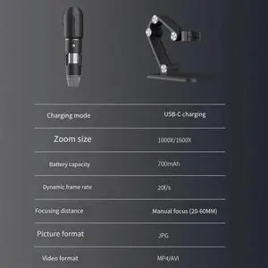 Microscope,USB Digital Handheld Microscope, 50 to 1600x Magnification 8 LED with l Stand Microscope,USB Digital Handheld Microscope, 50 to 1600x Magnification 8 LED with l Stand