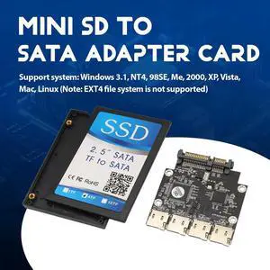 2.5 Inch 4 TF to SATA Adapter Card, Self-Made SSD Solid State Drive, For Micro-SD to SATA Group Card 2.5 Inch 4 TF to SATA Adapter Card, Self-Made SSD Solid State Drive, For Micro-SD to SATA Group Card
