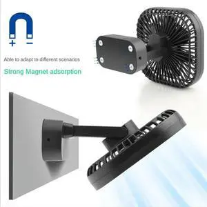 90° Folding Fan 5000MAh USB Timing Cooling Fan Air Circulators Magnet Absorption Silent 3-Speed Strong Wind 90° Folding Fan 5000MAh USB Timing Cooling Fan Air Circulators Magnet Absorption Silent 3-Speed Strong Wind
