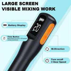 Resin Mixer,with Adjustable Stand-3 Speeds&Timer Minimize Bubbles, Epoxy Resin Mixing Tools with 4 Paddles for DIY Resin Mixer,with Adjustable Stand-3 Speeds&Timer Minimize Bubbles, Epoxy Resin Mixing Tools with 4 Paddles for DIY