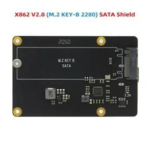 X862 V2.0 M.2 NGFF 2280 SATA SSD Expansion Board / Shield for Raspberry Pi 4 Model B X862 V2.0 M.2 NGFF 2280 SATA SSD Expansion Board / Shield for Raspberry Pi 4 Model B