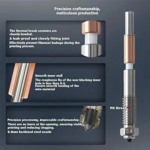 0.4mm Bil Nozzle for QIDI Q2 Q2c Bil Nozzle Billic Ceramic Insulation Integrated 3D Printer Parts 0.4mm Bil Nozzle for QIDI Q2 Q2c Bil Nozzle Billic Ceramic Insulation Integrated 3D Printer Parts