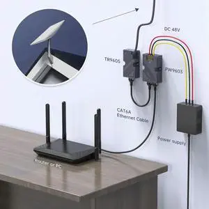 For Starlink Dishy Cable Adapter to RJ45 and 150W GigE Passive PoE Injector for Starlink V2 to PoE Injector For Starlink Dishy Cable Adapter to RJ45 and 150W GigE Passive PoE Injector for Starlink V2 to PoE Injector