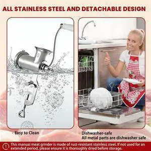 HAPPYDAY~ Multi-Purpose Manual Meat Mincer and Sausage with Table Clamp - Easy to Clean HAPPYDAY~ Multi-Purpose Manual Meat Mincer and Sausage with Table Clamp - Easy to Clean