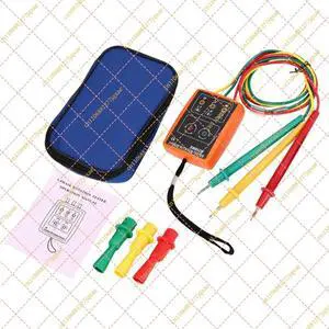 3 Phase Rotation Tester Digital Phase Sequence Indicator Detector LED Buzzer Voltage Tester 60V~600V AC 3 Phase Rotation Tester Digital Phase Sequence Indicator Detector LED Buzzer Voltage Tester 60V~600V AC