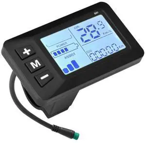 5-Pin Waterproof LCD Speedometer Display, Multi-Voltage E-Bike & Accelerator 5-Pin Waterproof LCD Speedometer Display, Multi-Voltage E-Bike & Accelerator