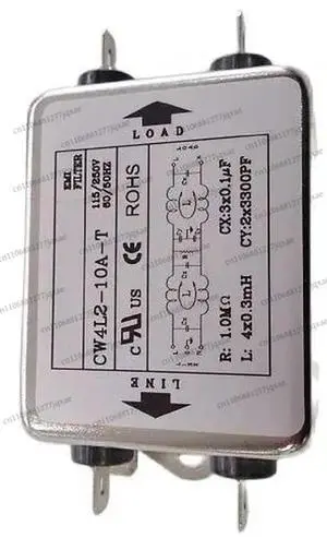 Power EMI Filter CW4L2-10A-T Single Phase AC 115V / 250V 20A 50/60HZ Power EMI Filter CW4L2-10A-T Single Phase AC 115V / 250V 20A 50/60HZ