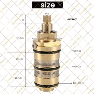 B44C Brass Thermostatic Cartridge, Shower Mixer Valve Repair Kit for Bathroom Water Temperature Control Faucet B44C Brass Thermostatic Cartridge, Shower Mixer Valve Repair Kit for Bathroom Water Temperature Control Faucet