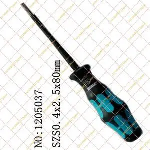1PCS VDE Insulated Slotted Screwdriver 0.4x2.5x80mm Industrial Tool 1PCS VDE Insulated Slotted Screwdriver 0.4x2.5x80mm Industrial Tool