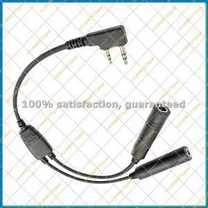 GA Dual Plugs Aviation Headset to 2-Pin Adapter Cable, Compatible for UV-5R 888S-ABHG Radio GA Dual Plugs Aviation Headset to 2-Pin Adapter Cable, Compatible for UV-5R 888S-ABHG Radio