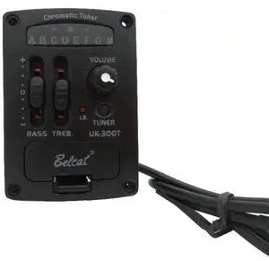 Ukulele Piezo Pickup Preamp 2-Band EQ Equalizer with Built-in LED Chromatic Tuner Ukulele Piezo Pickup Preamp 2-Band EQ Equalizer with Built-in LED Chromatic Tuner