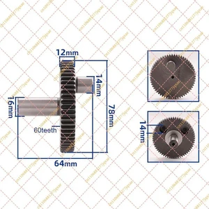 77mm 60Teeth Mini Pinion Crankshaft Gear Replacement Spare Parts for GSH11E Electric Pickaxe Power Tool 77mm 60Teeth Mini Pinion Crankshaft Gear Replacement Spare Parts for GSH11E Electric Pickaxe Power Tool