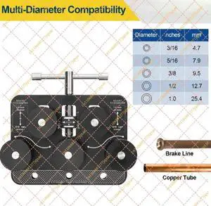 Adjustable Pipe & Brake Line Straightener, Auto Repair Tool for 3/16" to 1" Tubing Adjustable Pipe & Brake Line Straightener, Auto Repair Tool for 3/16" to 1" Tubing