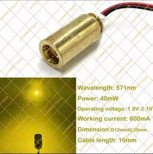 571Nm Golden Laser Pointer Module Flashlight Laser High-brightness and High-stability Light-emitting Diode Module 571Nm Golden Laser Pointer Module Flashlight Laser High-brightness and High-stability Light-emitting Diode Module