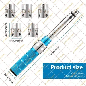 B44C Motorcycle Spoke Torque Wrench Set, 2-10 Nm Steel Spoke Spanner (5.0-6.8mm) with Box B44C Motorcycle Spoke Torque Wrench Set, 2-10 Nm Steel Spoke Spanner (5.0-6.8mm) with Box