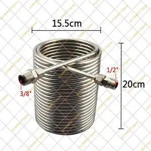 304 Stainless Steel Wort Chiller 20m Cooling Coil Immersion Beer Chiller Replacement 304 Stainless Steel Wort Chiller 20m Cooling Coil Immersion Beer Chiller Replacement