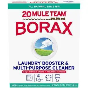 20 Mule Team All Natural Borax Laundry Detergent Booster & Multi-Purpose Household Cleaner, 65 Ounce 20 Mule Team All Natural Borax Laundry Detergent Booster & Multi-Purpose Household Cleaner, 65 Ounce