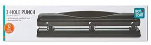 Pen+Gear 3-Hole Punch, 12 Sheet Capacity, Black Pen+Gear 3-Hole Punch, 12 Sheet Capacity, Black