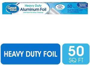 Great Value Aluminum Foil, 75 sq ftGreat Value Heavy Duty Aluminum Foil, 50 sq ft Great Value Aluminum Foil, 75 sq ftGreat Value Heavy Duty Aluminum Foil, 50 sq ft
