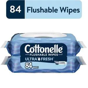 Cottonelle Ultra Fresh Flushable Wet Wipes, 2 Flip-Top Packs Cottonelle Ultra Fresh Flushable Wet Wipes, 2 Flip-Top Packs