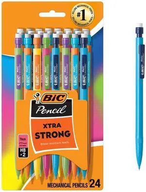 BIC Xtra Strong Mechanical Pencils, No. 2, Back to School Supplies, 0.9 mm, 24-Count BIC Xtra Strong Mechanical Pencils, No. 2, Back to School Supplies, 0.9 mm, 24-Count