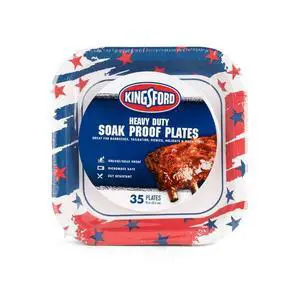 Kingsford 10" Heavy Duty Soak Proof Americana Square Paper Plates 35ct Kingsford 10" Heavy Duty Soak Proof Americana Square Paper Plates 35ct