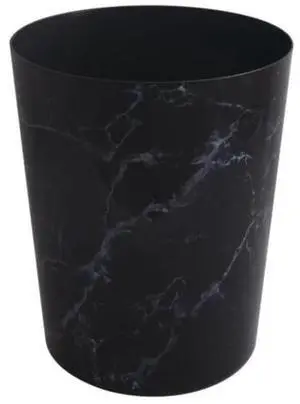 Mainstays Bathroom Trash Can, 5 Gallon Small Plastic Garbage Bin with No Lid, Black Marble Mainstays Bathroom Trash Can, 5 Gallon Small Plastic Garbage Bin with No Lid, Black Marble