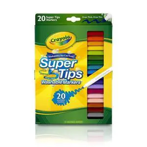 Crayola Super Tips Washable Markers for Kids, 20 Ct, School Supplies, Classroom Must Haves, Bullet Journaling, Gift for Kids, Ages 3+ Crayola Super Tips Washable Markers for Kids, 20 Ct, School Supplies, Classroom Must Haves, Bullet Journaling, Gift for Kids, Ages 3+