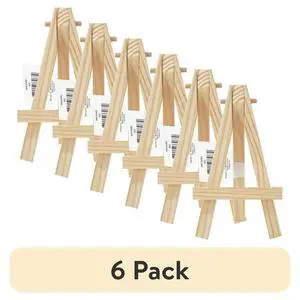 (6 pack) Mini Natural Wood Display Easel, Solid Pine Wood, 4.8", 1 Piece (6 pack) Mini Natural Wood Display Easel, Solid Pine Wood, 4.8", 1 Piece