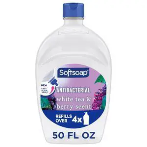 Softsoap Antibacterial Liquid Hand Soap, New Easy Pour Spout, White Tea and Berry Scent, 50 fl oz Softsoap Antibacterial Liquid Hand Soap, New Easy Pour Spout, White Tea and Berry Scent, 50 fl oz