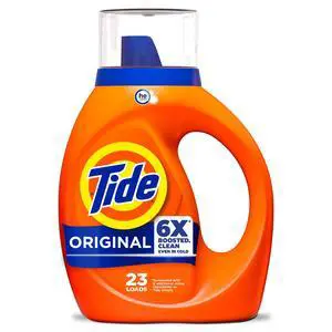 Tide Laundry Detergent Liquid with 6X Boosted Cleaning Power, Original Scent, 29 fl oz, 23 Loads Tide Laundry Detergent Liquid with 6X Boosted Cleaning Power, Original Scent, 29 fl oz, 23 Loads