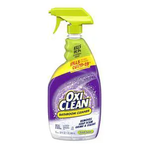 OxiClean Bathroom Cleaner, Shower, Tub & Tile, Powered by OxiClean Stainfighters, Fresh Scent, 32 oz OxiClean Bathroom Cleaner, Shower, Tub & Tile, Powered by OxiClean Stainfighters, Fresh Scent, 32 oz