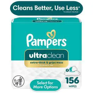 Pampers Ultra Clean Baby Wipes, 2-Pack 156 Wipes (Select for More Options) Pampers Ultra Clean Baby Wipes, 2-Pack 156 Wipes (Select for More Options)