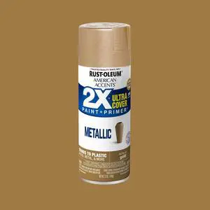 Gold, Rust-Oleum American Accents 2X Ultra Cover Metallic Spray Paint-327909, 12 oz Gold, Rust-Oleum American Accents 2X Ultra Cover Metallic Spray Paint-327909, 12 oz
