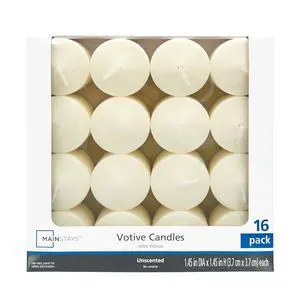 Mainstays Unscented Votive Candles, Ivory, 16-Pack Mainstays Unscented Votive Candles, Ivory, 16-Pack