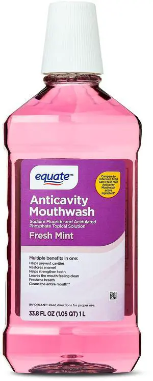 Equate Anticavity Mouthwash, Fresh Mint, 1 L Equate Anticavity Mouthwash, Fresh Mint, 1 L
