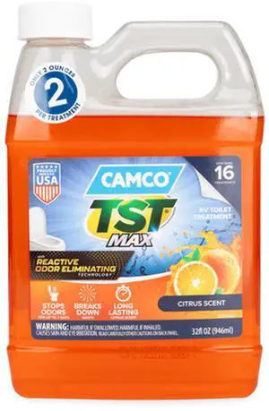Camco TST MAX RV Toilet Treatment, Ultra-Concentrated Formula, 32oz, Orange (41192) Camco TST MAX RV Toilet Treatment, Ultra-Concentrated Formula, 32oz, Orange (41192)