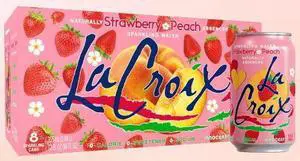 LaCroix Strawberry Peach, Sparkling Water, 8 Pack, 12 oz Cans LaCroix Strawberry Peach, Sparkling Water, 8 Pack, 12 oz Cans
