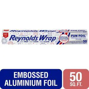 Reynolds Wrap Fun Foil with Special Edition Fireworks Pattern, Embossed Aluminum Foil Roll, 50 Sq. Ft. Reynolds Wrap Fun Foil with Special Edition Fireworks Pattern, Embossed Aluminum Foil Roll, 50 Sq. Ft.