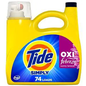 Tide Simply Oxi Boost + Febreze Odor Defense, Sunny Breeze, 74 Loads, 105 fl oz Tide Simply Oxi Boost + Febreze Odor Defense, Sunny Breeze, 74 Loads, 105 fl oz